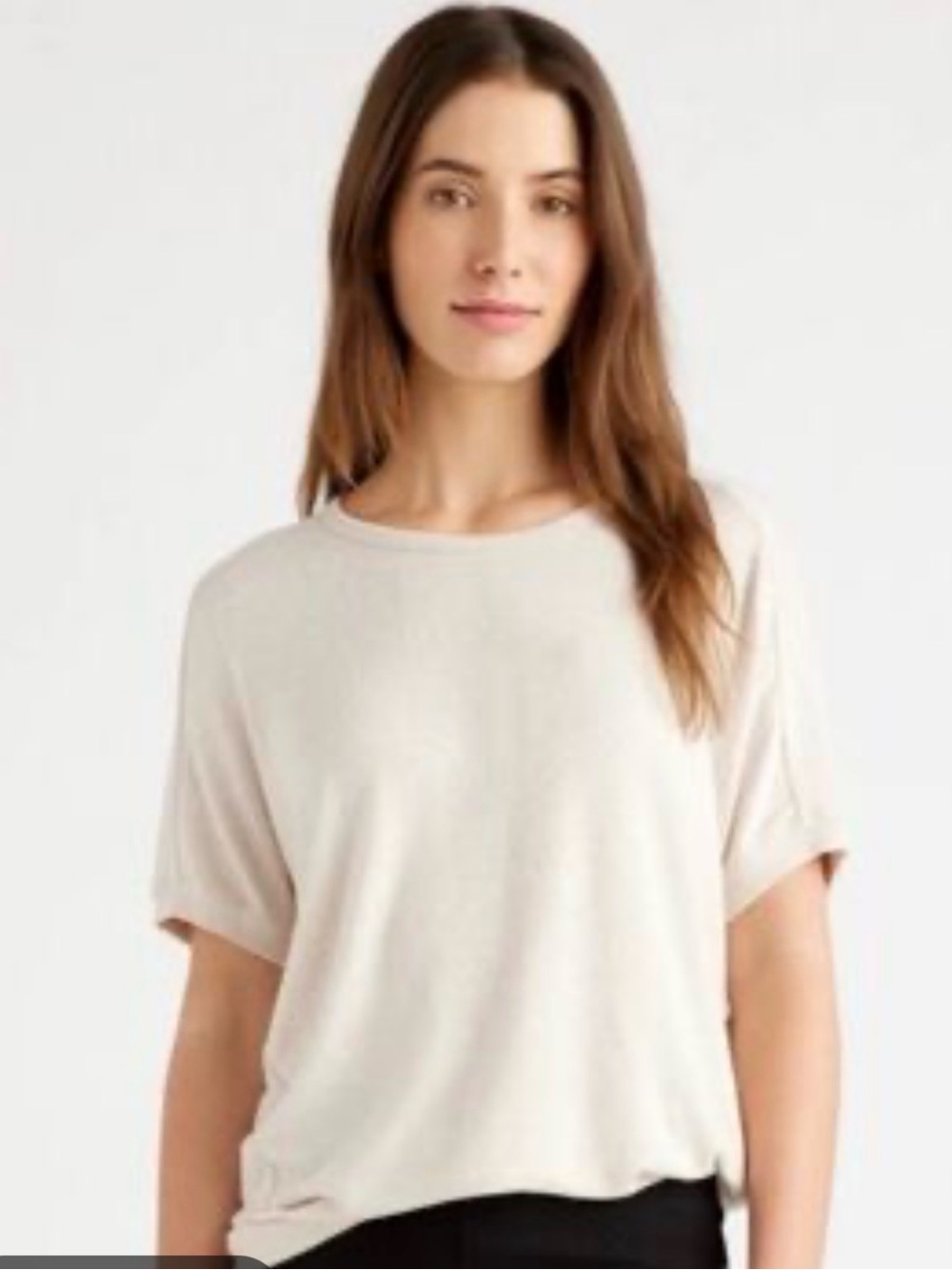 Quince Cream Short Sleeve Crewneck Tee buttery soft beige medium